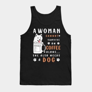 A woman cannot survive on coffee alone Tank Top